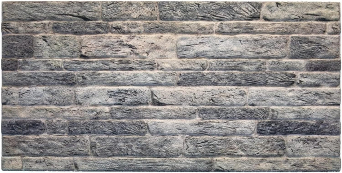 Dundee Deco 3D Wall Panels Faux Brick - Cladding Light Grey Stone Look Wall Paneling, Styrofoam