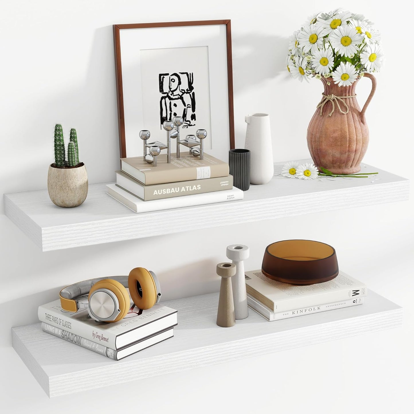 36 Inch Floating Shelves, 12 Inch Deep Floating Shelves for Wall, Floating Shelf with Invisible