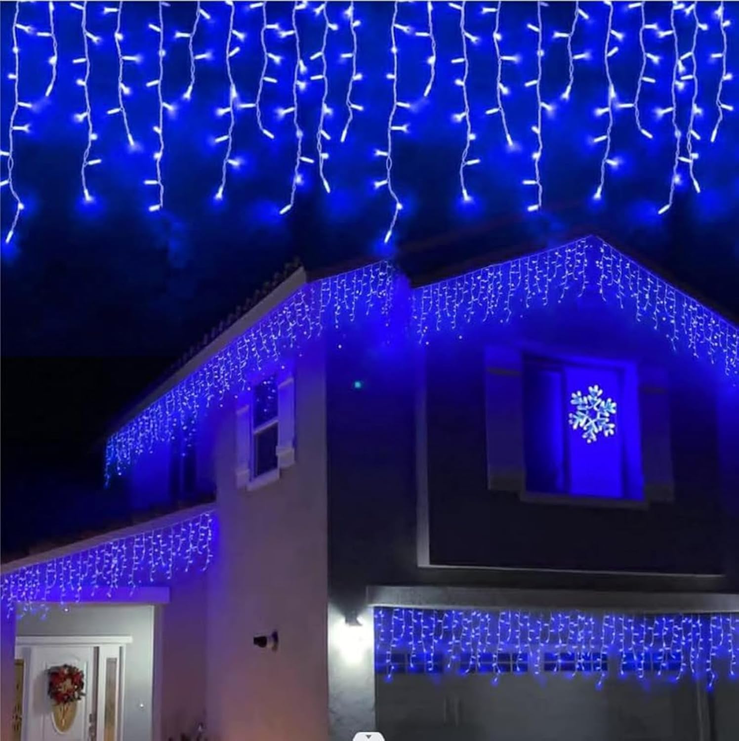 YEGUO 400 LED Blue Icicle Lights Outdoor Waterproof, 33ft 80 Drops Icicle String Lights