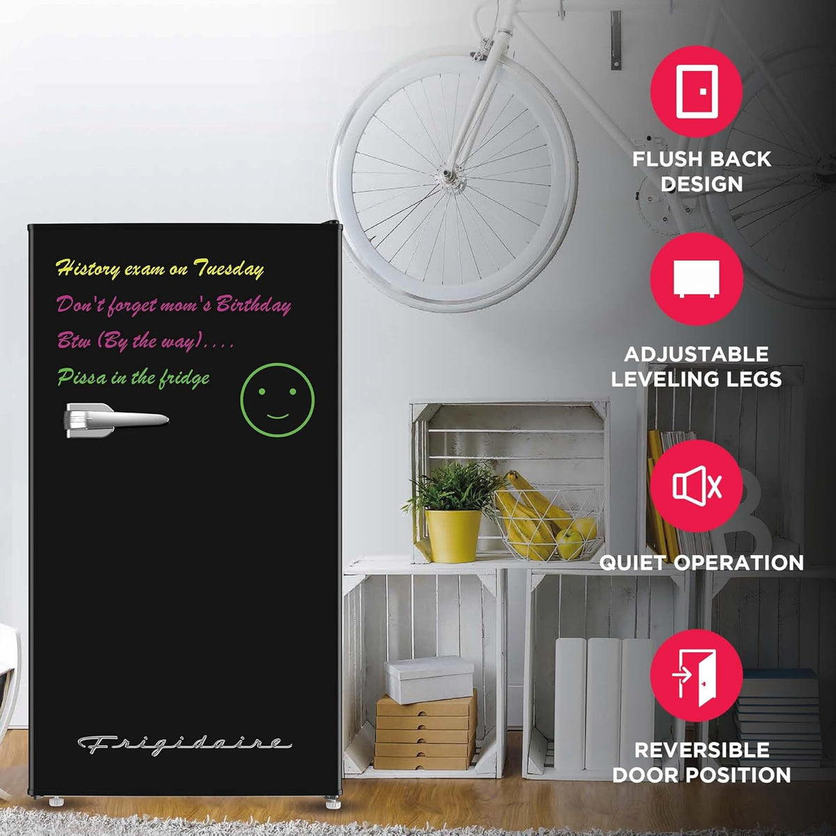 Frigidaire EFR331 Single Door Compact Refrigerator - Adjustable Thermostat Control - Reversible
