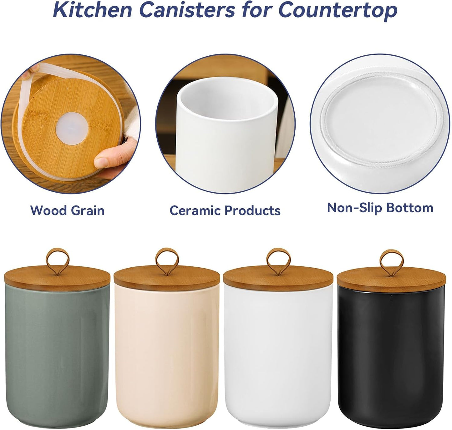 Large Ceramic Storage Jars, Modern Elegant Highly Polished Airtight Gorgeous Storage Canisters with