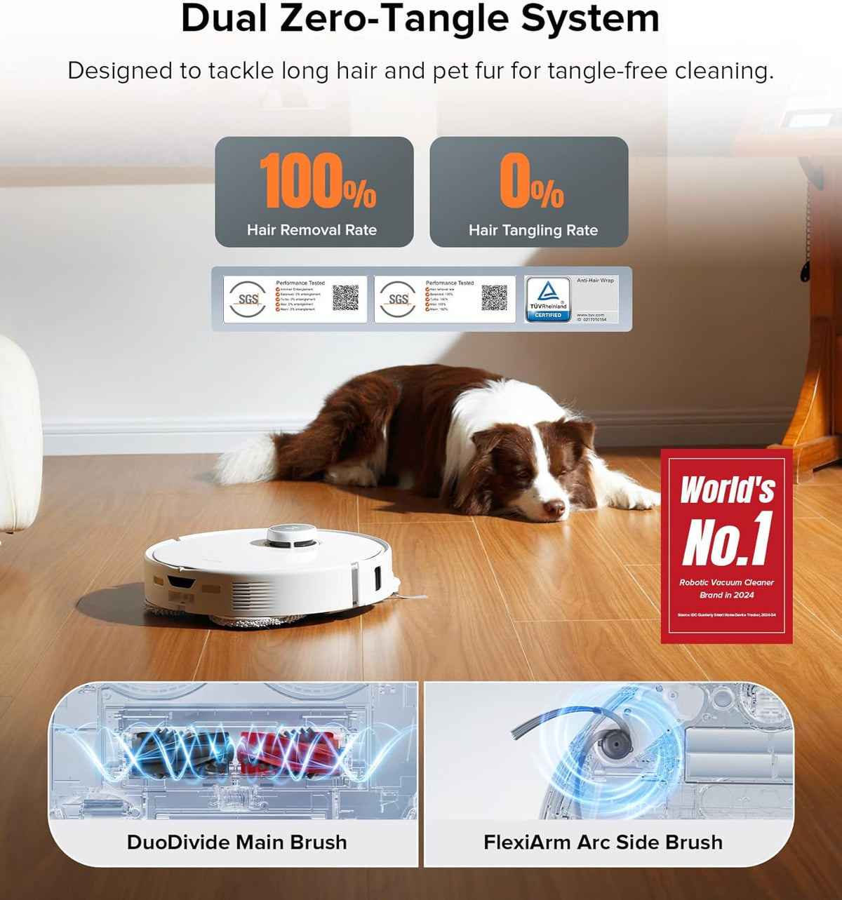 roborock Qrevo Edge Robot Vacuum and Mop, 18,500Pa Suction, Zero-Tangling, AdaptiLift Chassis, Al