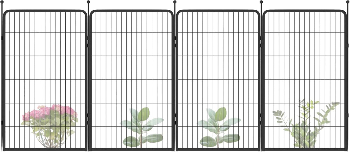 FXW Garden Fence Outdoor for The Yard – 45in(H) x 8.9ft(L) Heavy Duty Metal Animal Barrier for Dog