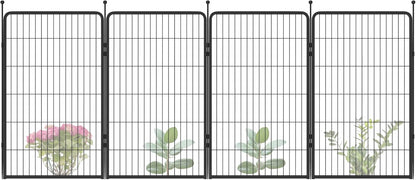 FXW Garden Fence Outdoor for The Yard – 45in(H) x 8.9ft(L) Heavy Duty Metal Animal Barrier for Dog