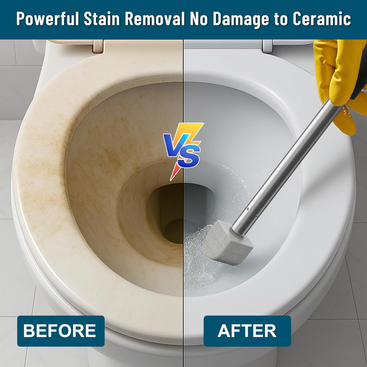 2025 New Pumice Toilet Cleaner 17inch with Handle - Toilet, Pool & Tub Hard Water Stain Remover