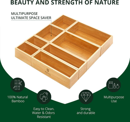 ROYAL CRAFT WOOD Bamboo Jewelry Organizer Box & Chests Set - Versatile Storage Solution for Makeup
