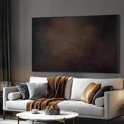 SIGNWIN 46"x72" Extra Large Framed Wall Art Dark Brown Abstract Moody Illustration for Home Living