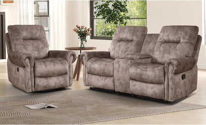 EBELLO 2 Pieces Reclining Couch Furniture Set for Living Room, 1 Seat Power Recliner Chair and a