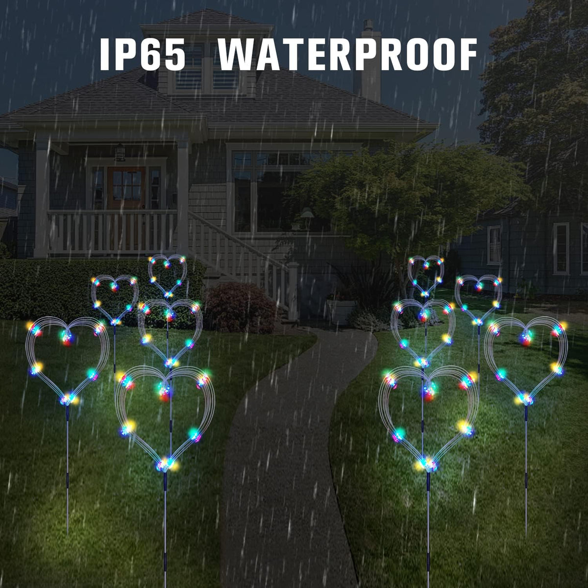 Solar Garden Firework Lights Outdoor 8 Pack, 8 Modes, 120 LED Waterproof Copper Wire DIY Solar