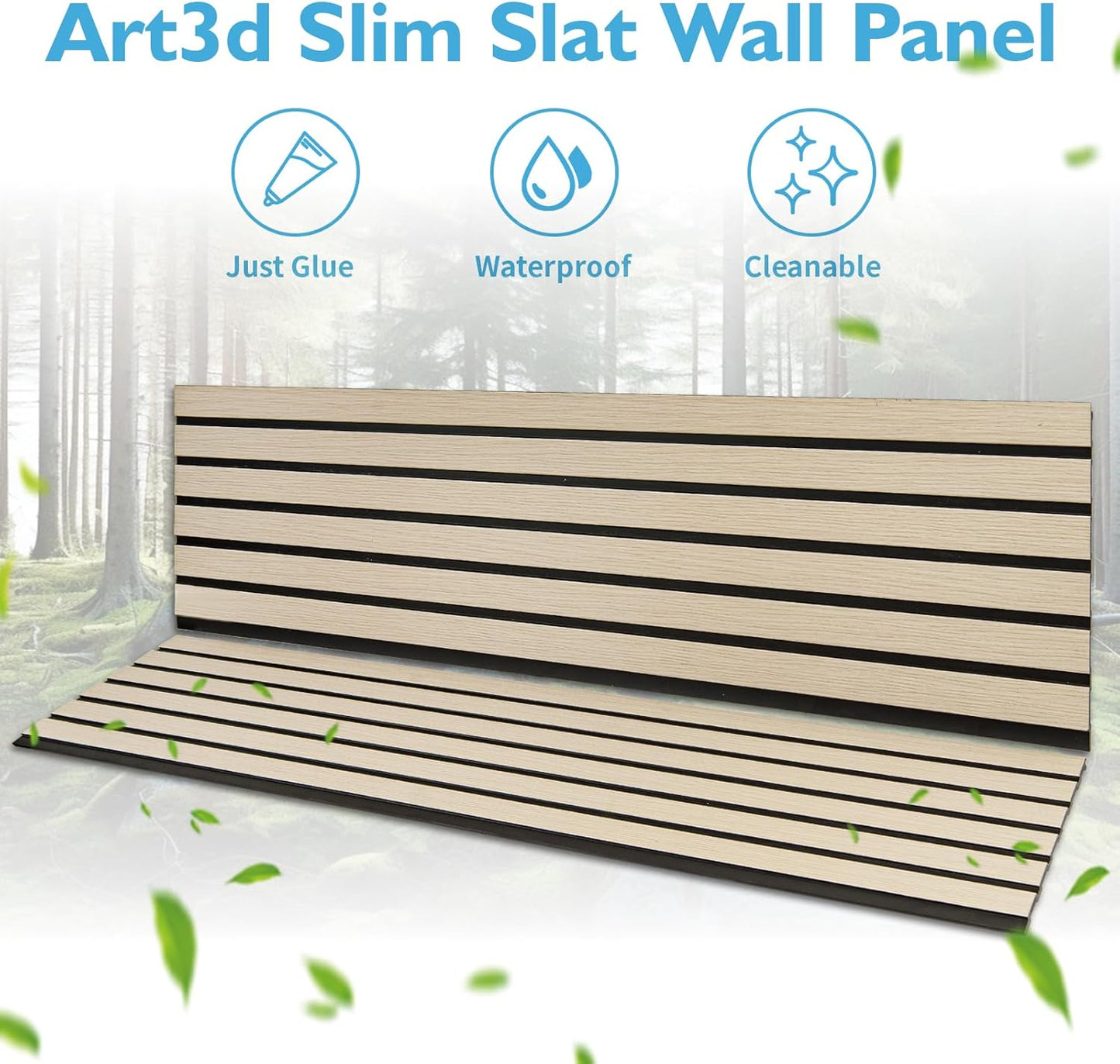 Art3d 4-Pack Glue-On Six-Grid Wainscoting Panel for Interior Wall Decor - 104 x 12 Inch Polystyrene