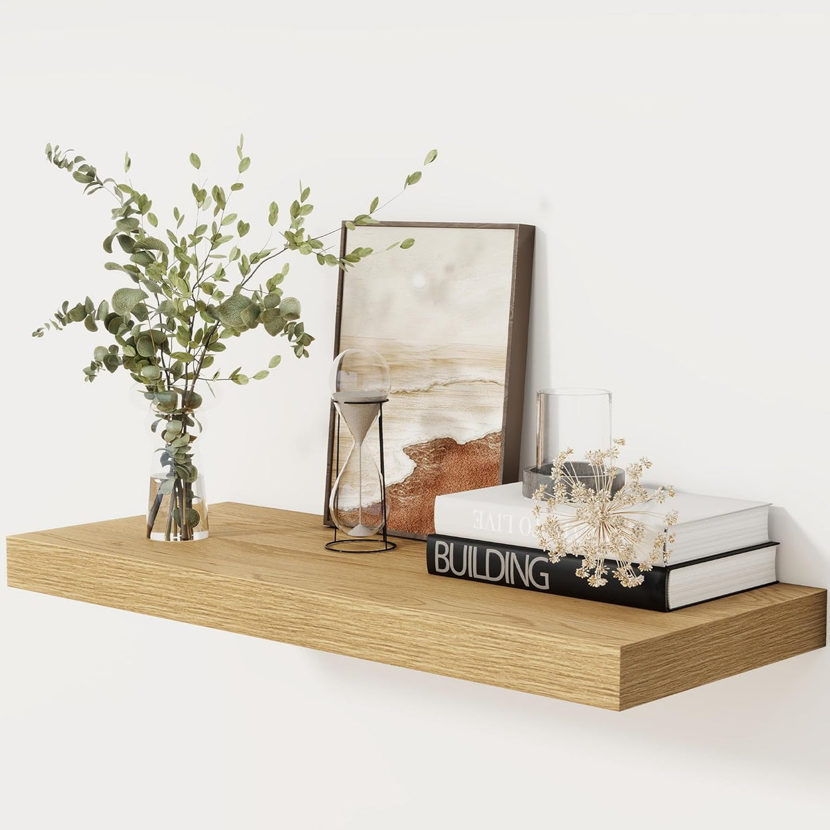 Floating Shelves 30 Inch Long, 12 Inch Deep Floating Shelf for Books, Rustic Wood 30 x 12 Storage