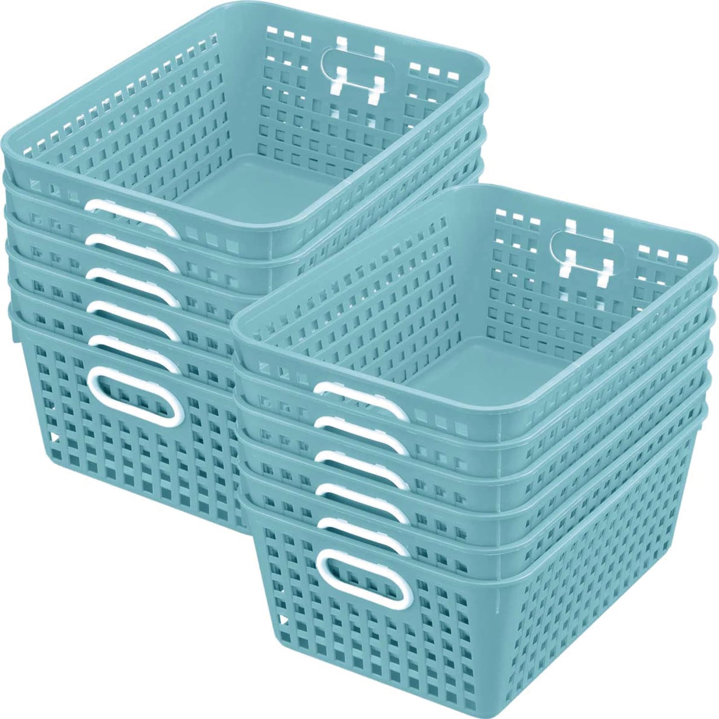 Really Good Stuff Large Plastic Book Baskets, 13.25" by 10" by 5.5"-12-Pack