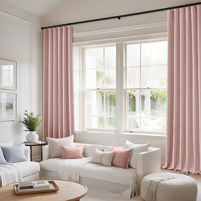 MIULEE 100% Blackout Curtains 120 Inch Long 2 Panels for Bedroom, Thick Luxury Faux Linen Black Out