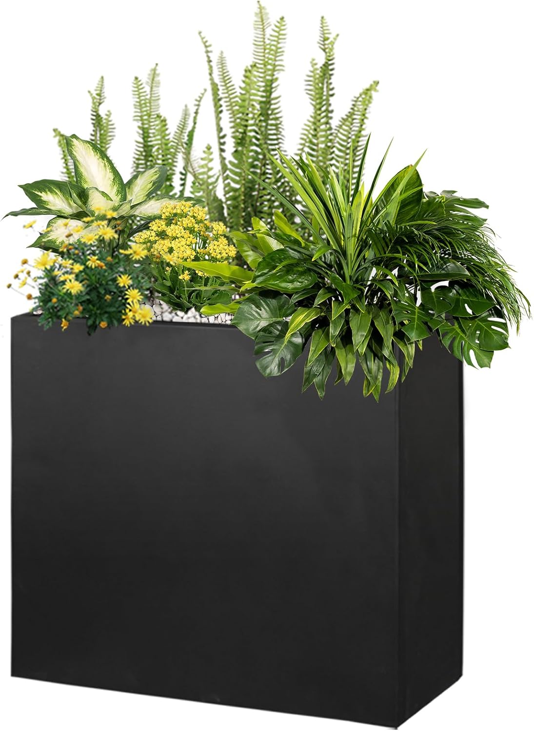 Galvanized Steel Metallic Heavy Planter for Outdoor Plants Metal Outdoor Planter Spliced Flower Box