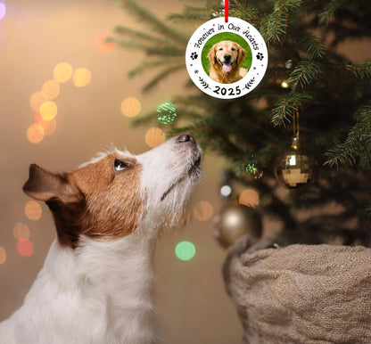 WaaHome Picture Frame Dog Memorial Christmas Ornaments 2025 - Forever in Our Hearts Pet Memorial