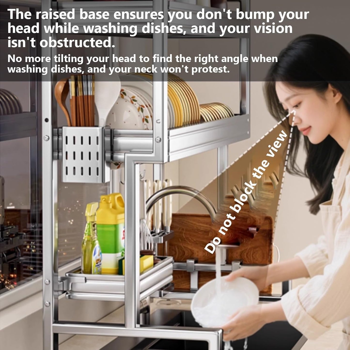 Kitchen Sink Rack Sink Above The Dish Drain Dish Washing Rack Stainless Steel Multifunctional Dish