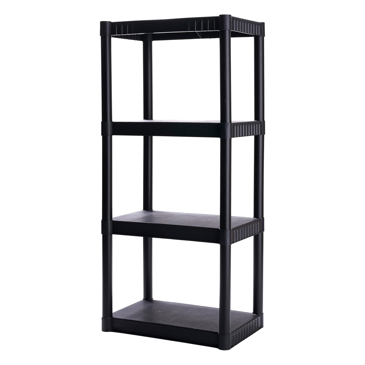 Plano 4-Shelf Plastic Storage Shelves, 48” x 23” x 14”, 200lb Capacity, Pantry, Office, Closet and