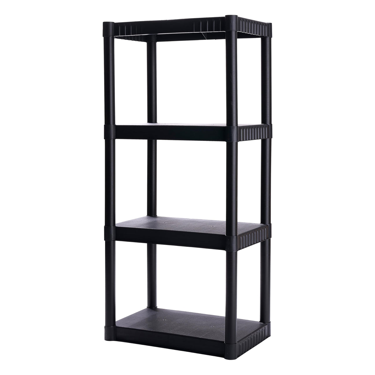 Plano 4-Shelf Plastic Storage Shelves, 48” x 23” x 14”, 200lb Capacity, Pantry, Office, Closet and