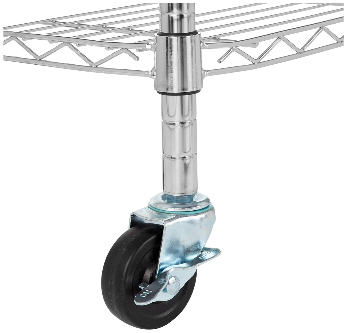 Amazon Basics 4-Shelf Adjustable Heavy Duty Storage Shelving Unit with Wheels, No-Tool Easy