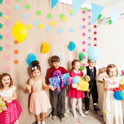 Patelai Glitter Star Garland Banner Decor 130 Feet Star Hanging Bunting Banner Twinkle Backdrop for