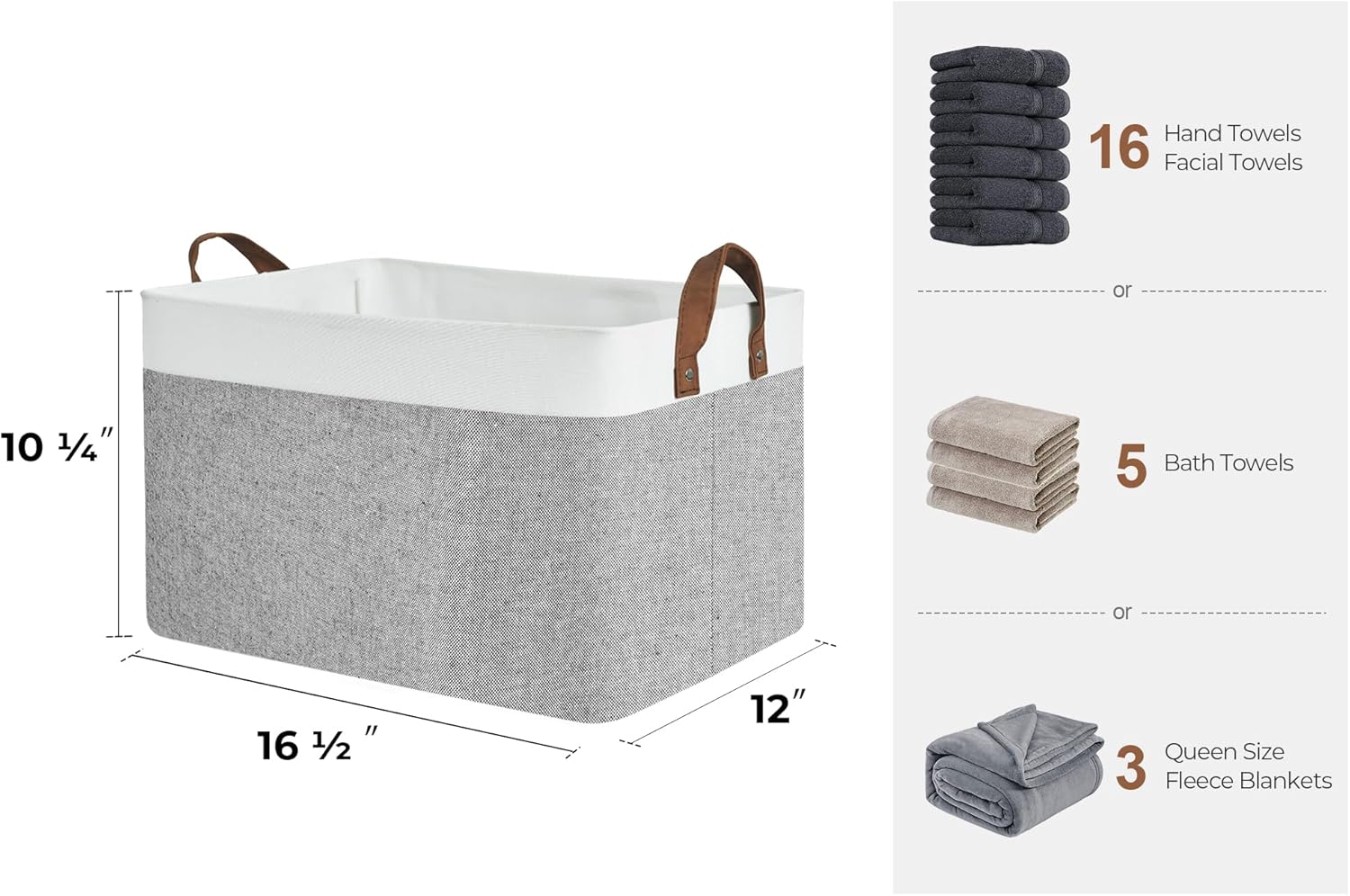 StorageWorks Storage Bins, Fabric Storage Bins for Shelves, Large Storage Baskets with Metal Frame