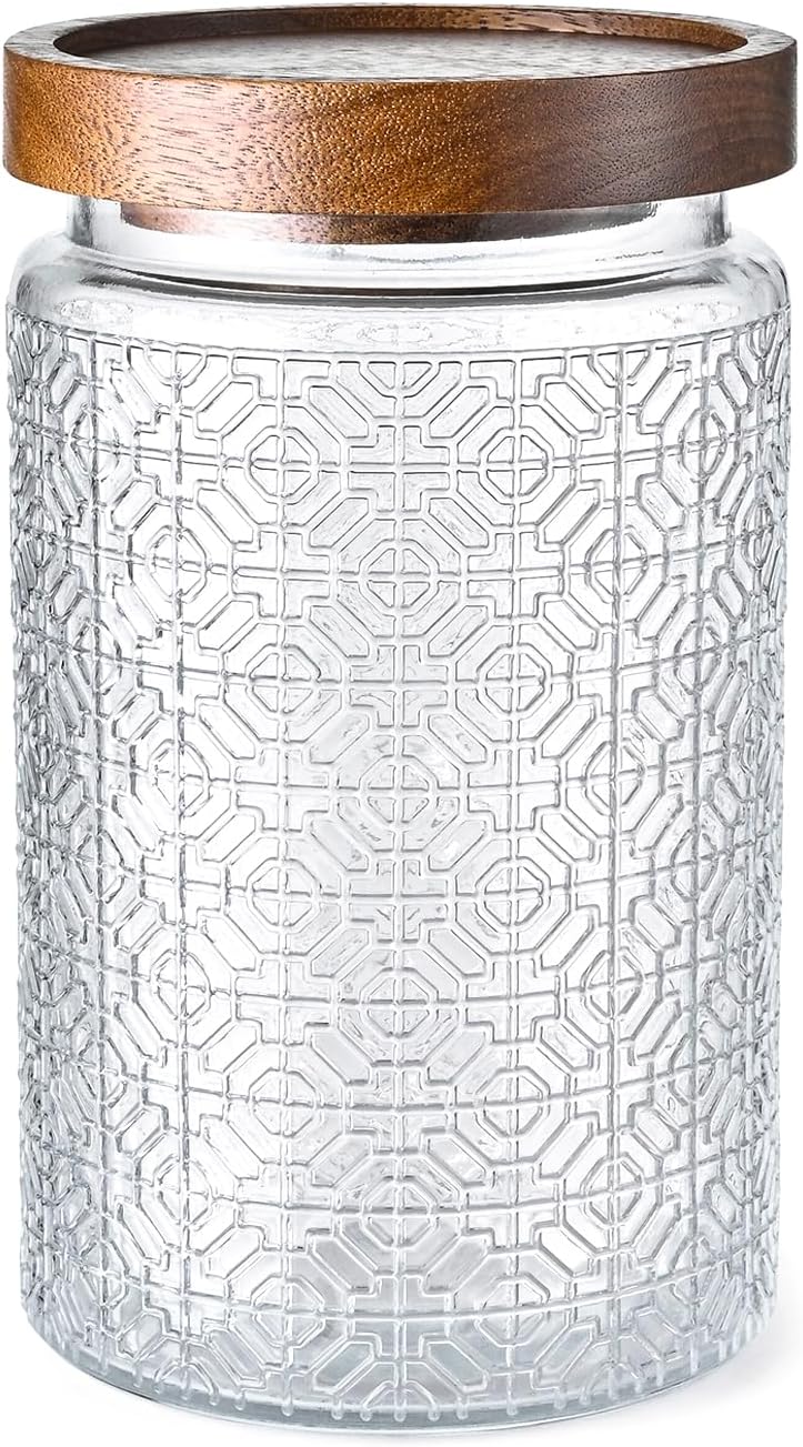 32oz Vintage Glass Jar With Lid, Glass Storage Containers, Airtight Kitchen Storage Containers For