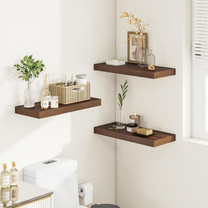 Wide Floating Shelves for Wall 12 Inch Deep, 24" X 12" X 2" Floating Shelf, 2 Inch Thick Shelf for