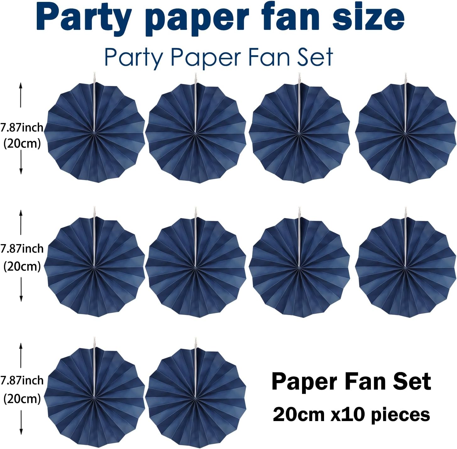Blue Party Decorations,Blueberry Party Decorations Decorations Party Paper Fans Bulk 8in,Graduation