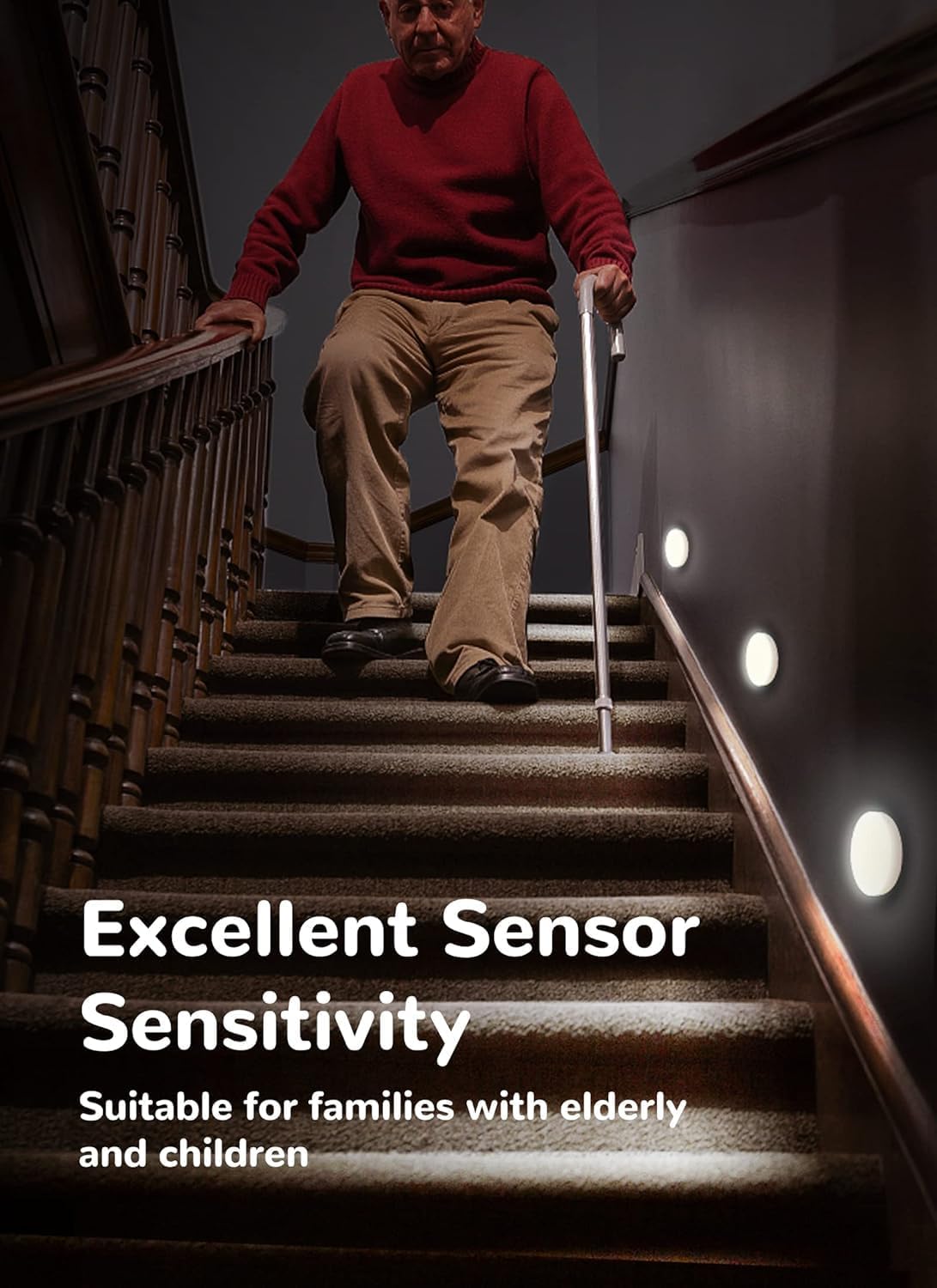 Homelist 6 Pack Motion Sensor Light Indoor, Rechargeable Puck Lights, Wireless Battery Operated