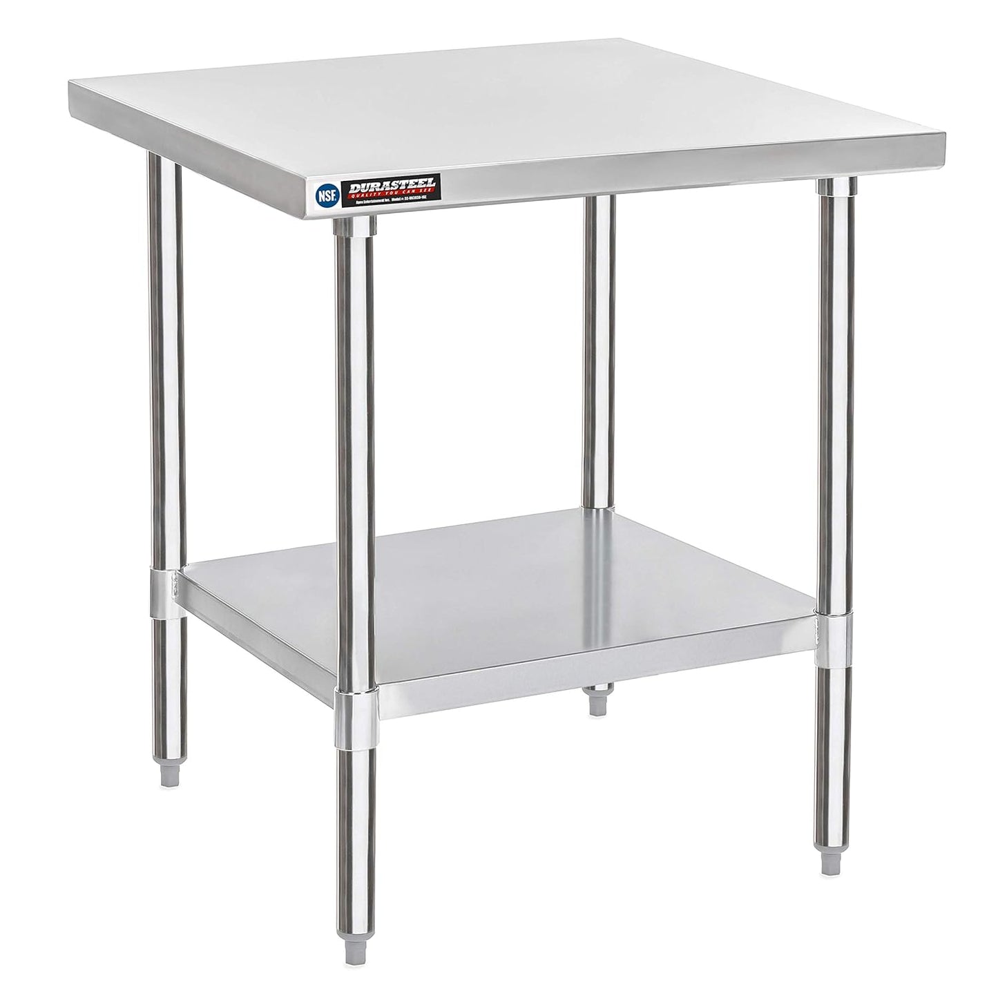 DuraSteel 30x30 Stainless Steel Work Table - NSF Commercial Prep Metal Table - Outdoor Pizza Oven