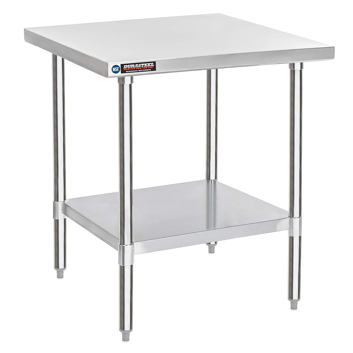 DuraSteel 30x30 Stainless Steel Work Table - NSF Commercial Prep Metal Table - Outdoor Pizza Oven