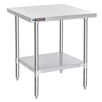 DuraSteel 30x30 Stainless Steel Work Table - NSF Commercial Prep Metal Table - Outdoor Pizza Oven