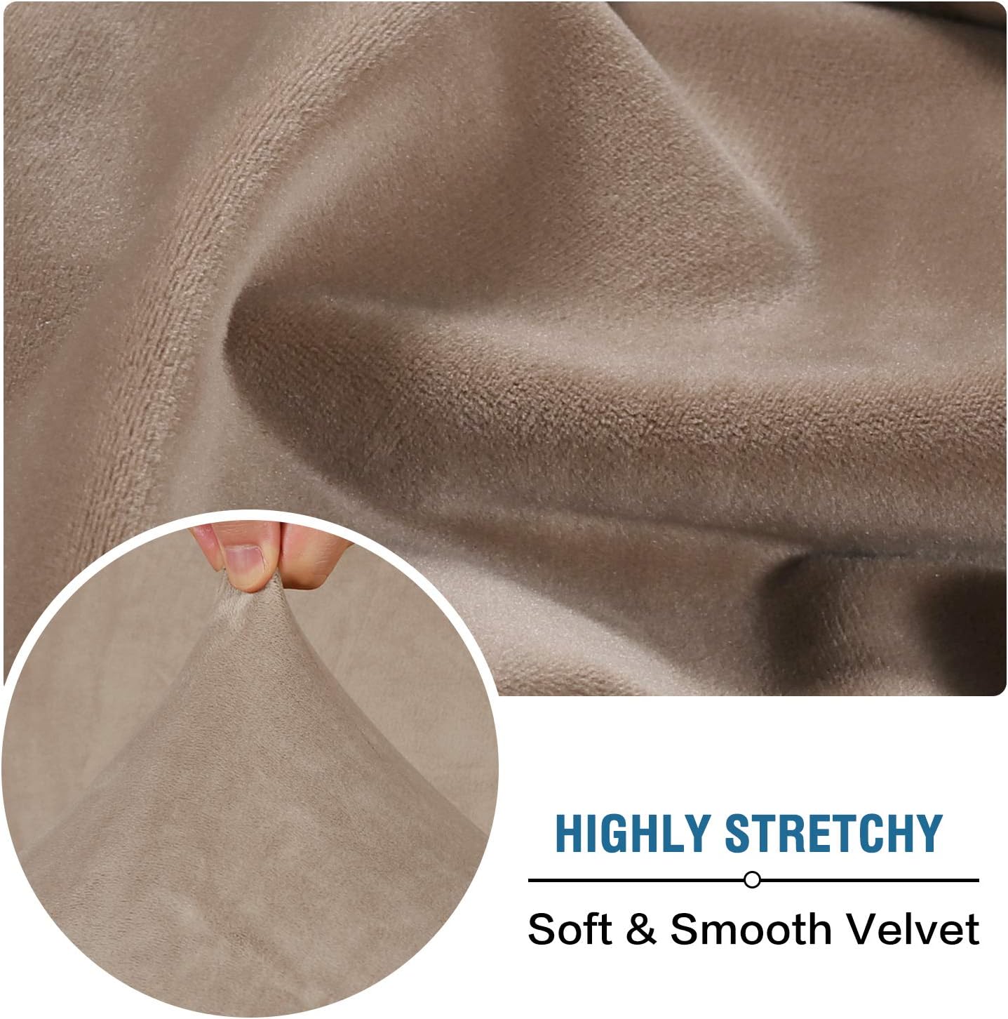 H.VERSAILTEX Velvet Stretch Couch Cushion Cover Plush Cushion Slipcover for Chair Cushion Furniture