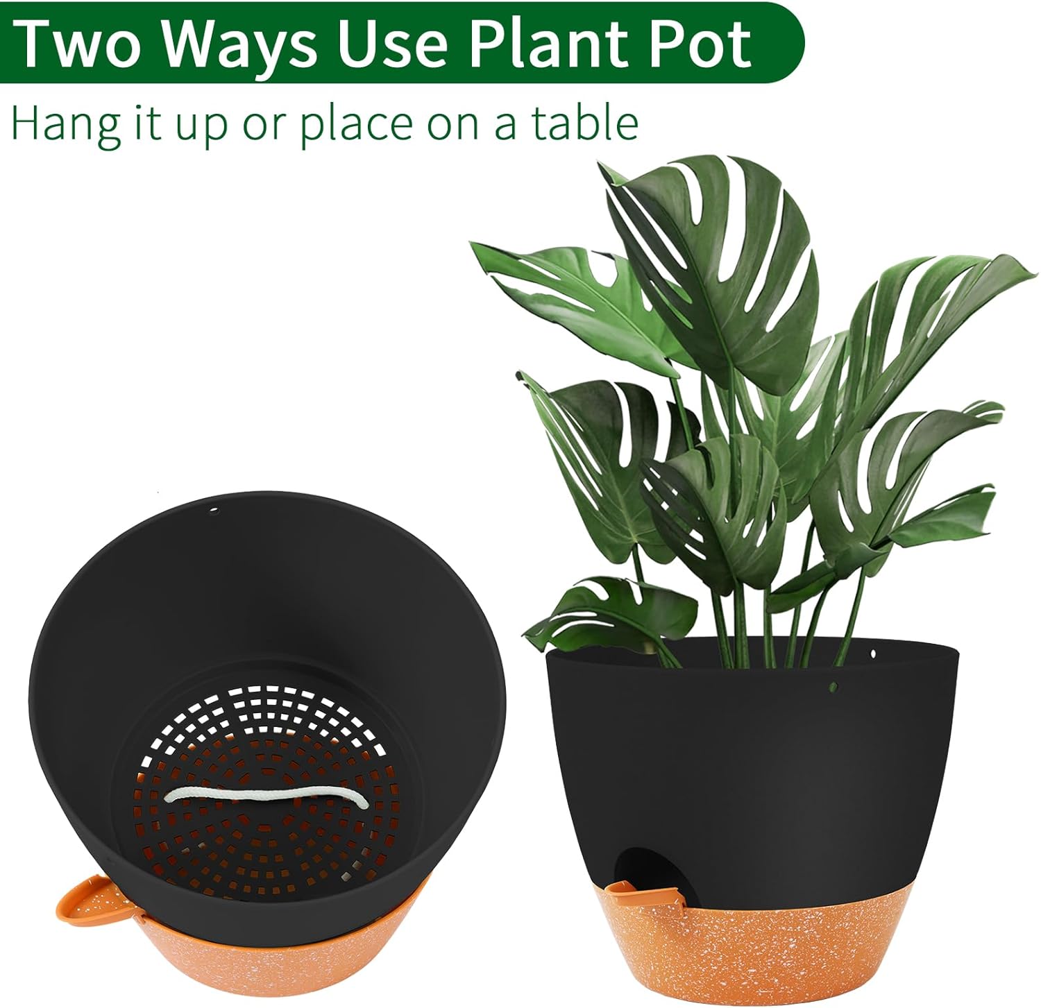 GARDIFE Hanging Planter, 10 inch Hanging planters for Indoor. Outdoor Plants, Self Watering Plant