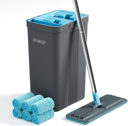 JOYMOOP Mop and Bucket Set with Wringer, Mops for Floor Cleaning, Wall Mop Cleaner with Long