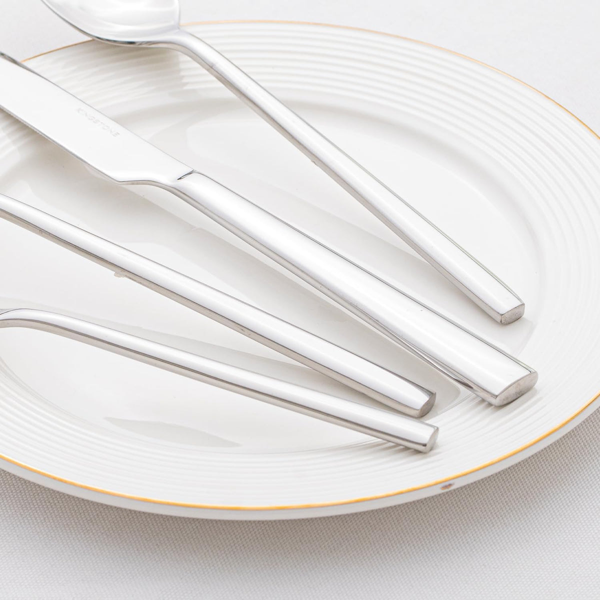 KINGSTONE Silverware Set with Serving Utensils, 65-Piece Forged Flatware Set Cutlery Set Premium