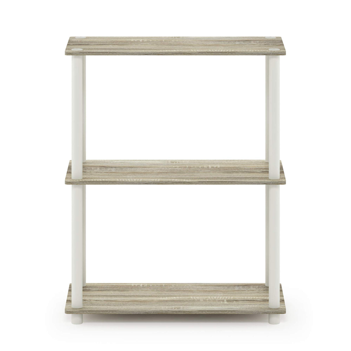 Furinno TURN-N-TUBE Storage Shelves, 3-Tier Book Shelf, Corner Shelf, Toolless Open Shelves, for