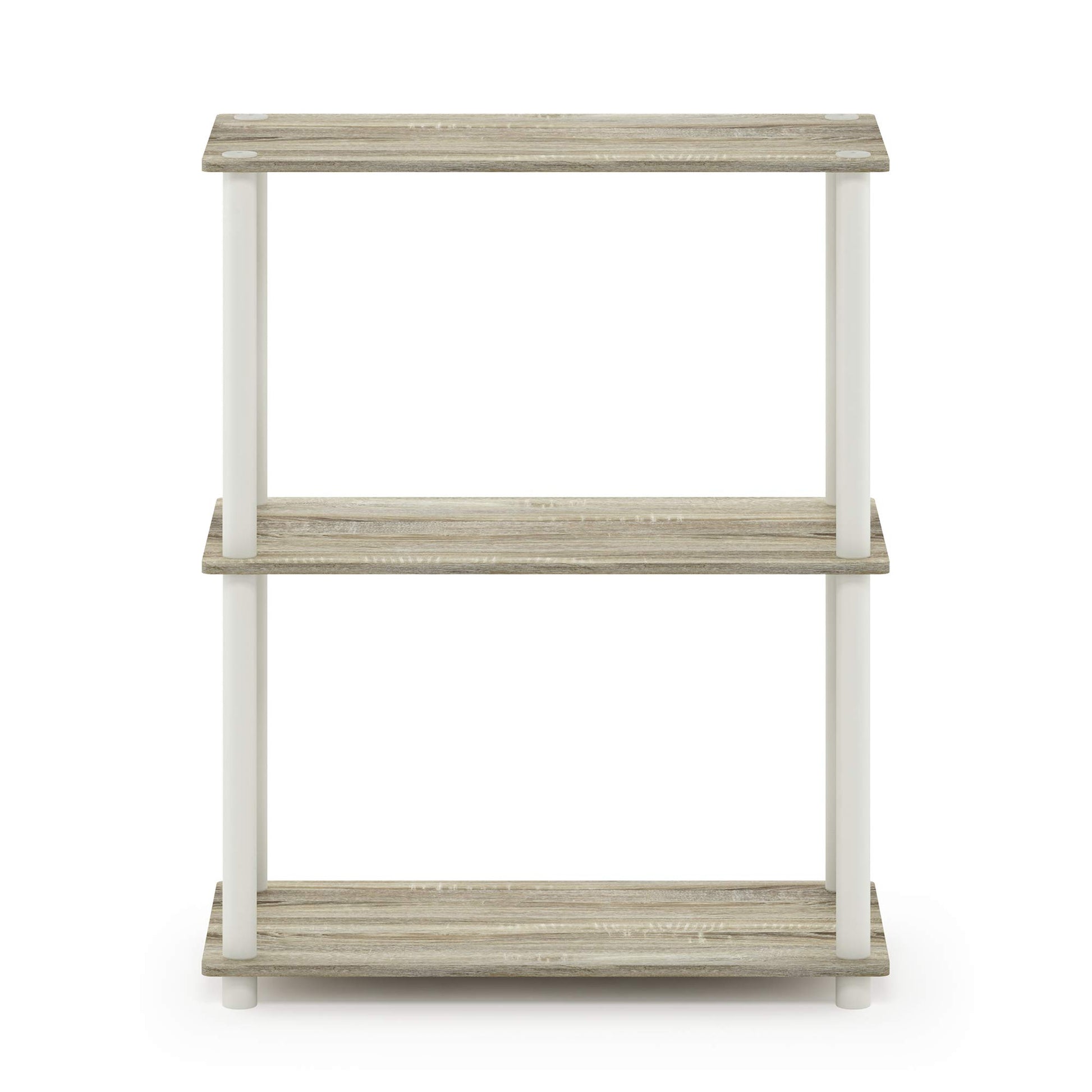 Furinno TURN-N-TUBE Storage Shelves, 3-Tier Book Shelf, Corner Shelf, Toolless Open Shelves, for