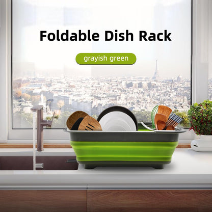 THANSTAR Collapsible Dish Drying Rack for RV Campers Portable Dinnerware Drainer Organizer for