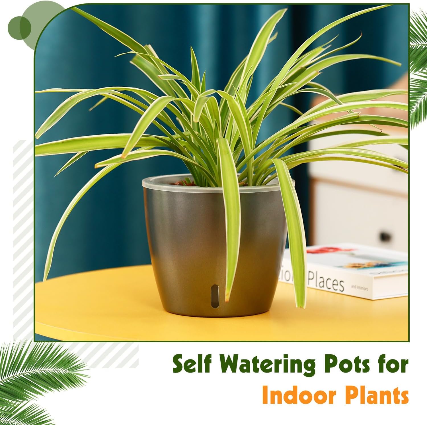 Self Watering Pots for Indoor Plants, 6-Pack 6.7'' Self Watering Planter with Drainage Holes, Small
