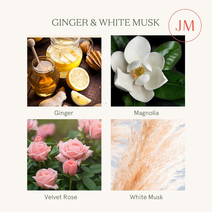 LA JOLIE MUSE Fall Candle | Ginger & White Musk Candle – Ginger, Lemongrass & Musk | 19 oz Wooden