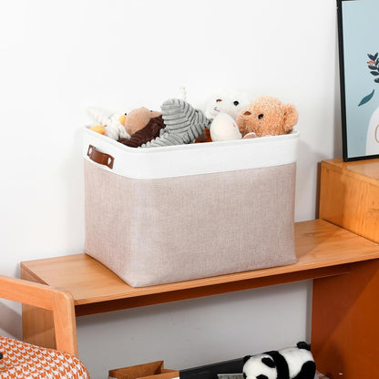 DULLEMELO Fabric Storage Bins, Lining Fabric Baskets For Gifts, Large Storage Baskets for Toys