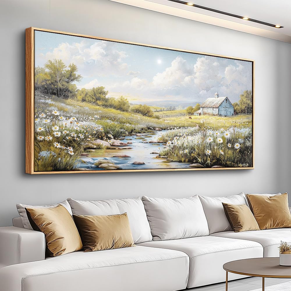 PHAOHUAXM Large Canvas Wall Art For Living Room Wall Decor For Bedroom Flower Watercolour Office