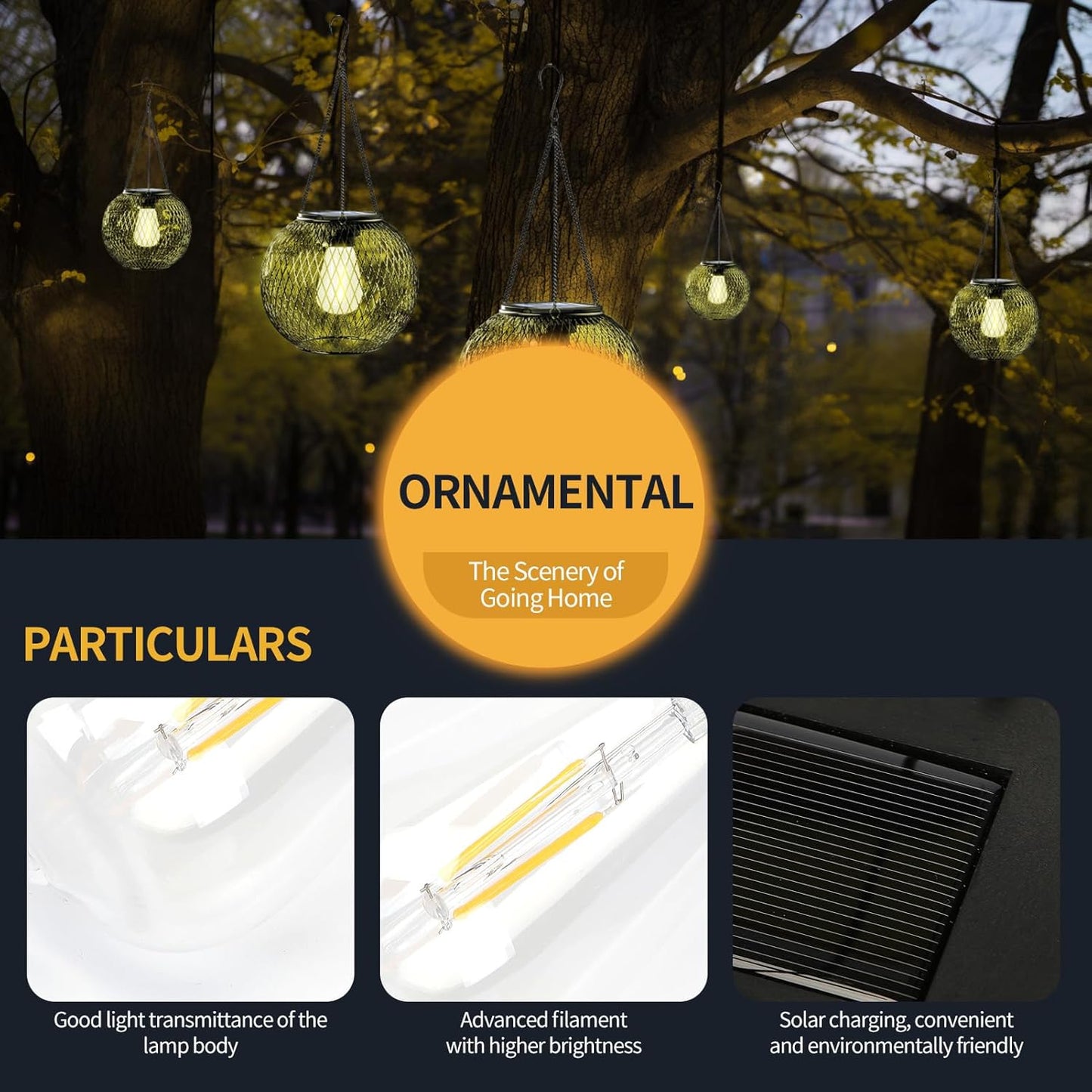 Replacement Solar Light Parts-Solar Lanterns Outdoor Waterproof Two Sizes for Versatile Switching 1
