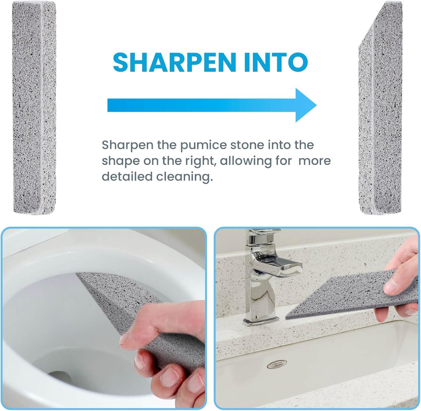 14 Pack Pumice Stone for Toilet Bowl Cleaning, Powerfully Cleans Hard Water Rings, for Cleaning