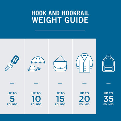 Franklin Brass Heavy Duty (1-Pack) 27" Coat Rack Wall Mount Pure White Hat Rack with 6 Hooks