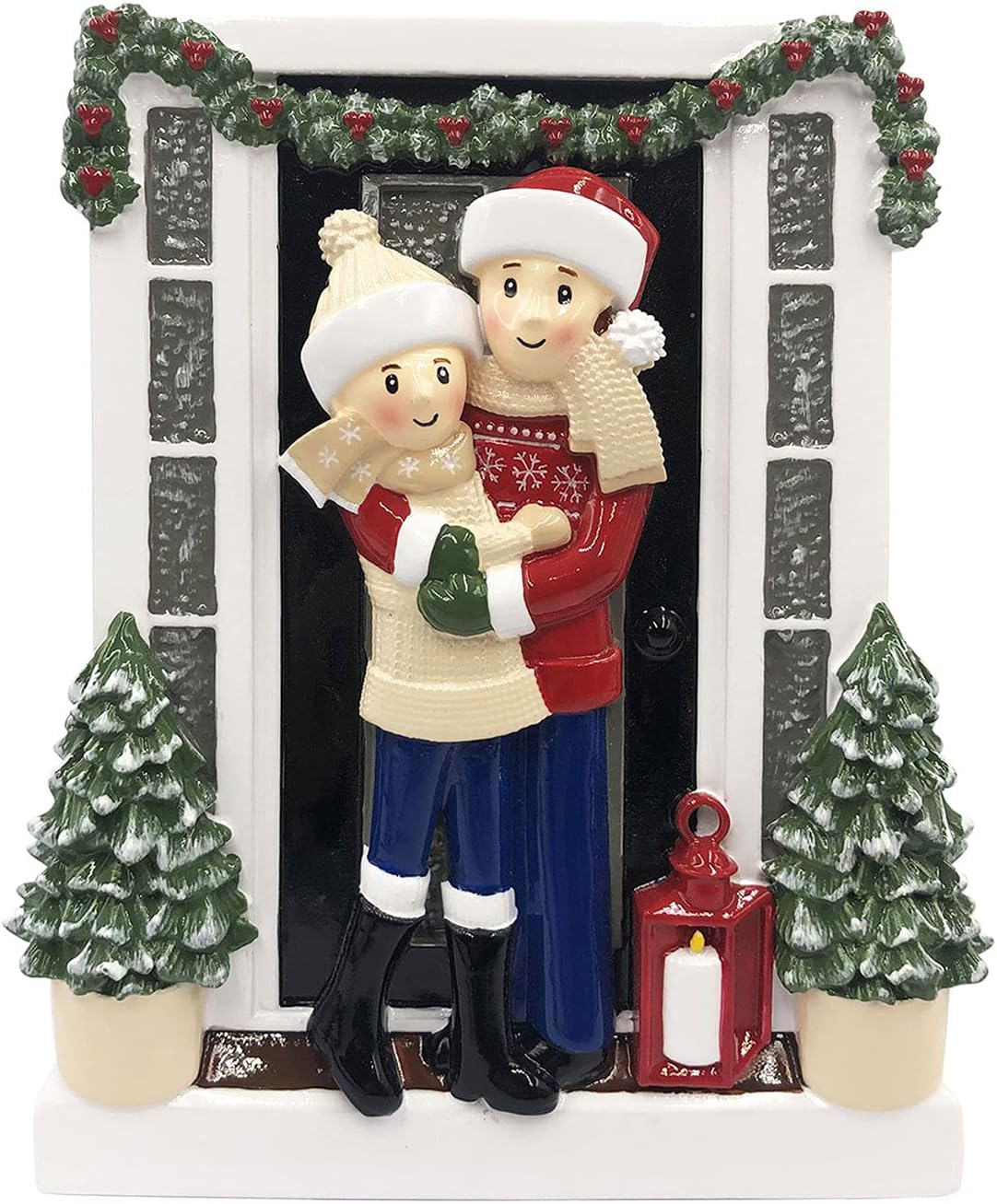 3D Personalized Our First Christmas Ornament 2025 Winter Sweater Couple Ornaments Front Door