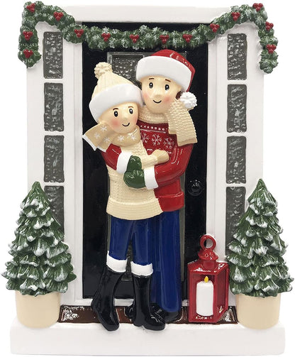 3D Personalized Our First Christmas Ornament 2025 Winter Sweater Couple Ornaments Front Door