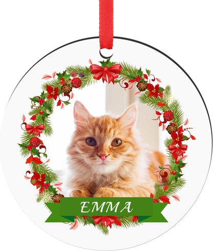 Personalized Dog Photo Christmas Ornaments 2025, Puppy Dog Cat First Christmas Ornaments, Pet