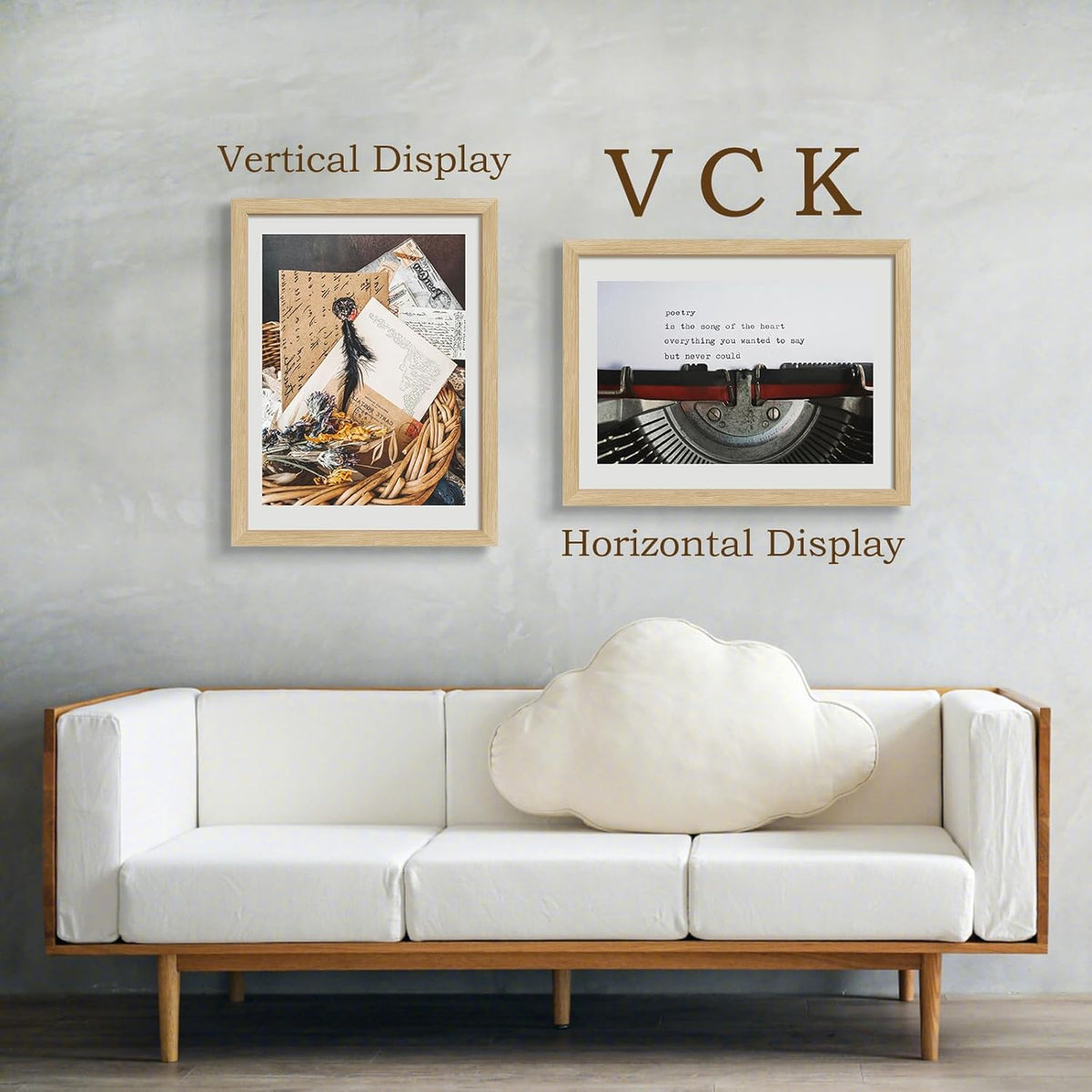 VCK 18x24 Oak Wood Frame for Poster & Picture, Natural Solid Wood Photo Frames 3 Pack, Wall